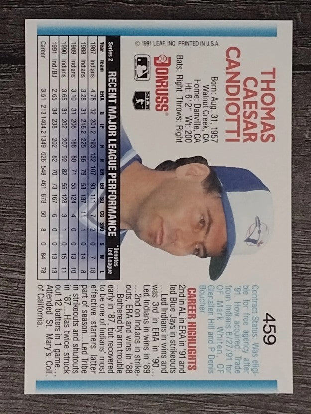 1992 Donruss #459 Tom Candiotti