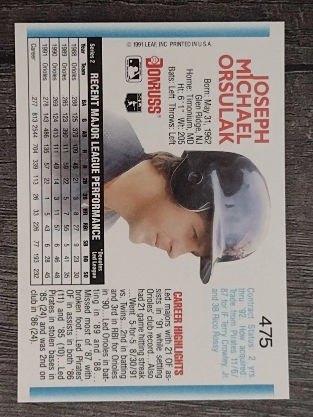 1992 Donruss #475 Joe Orsulak