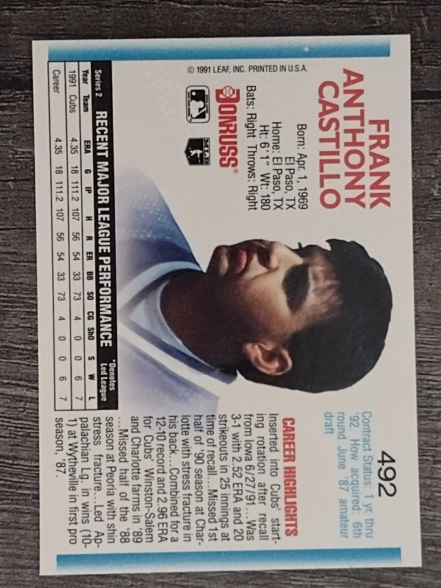 1992 Donruss #492 Frank Castillo