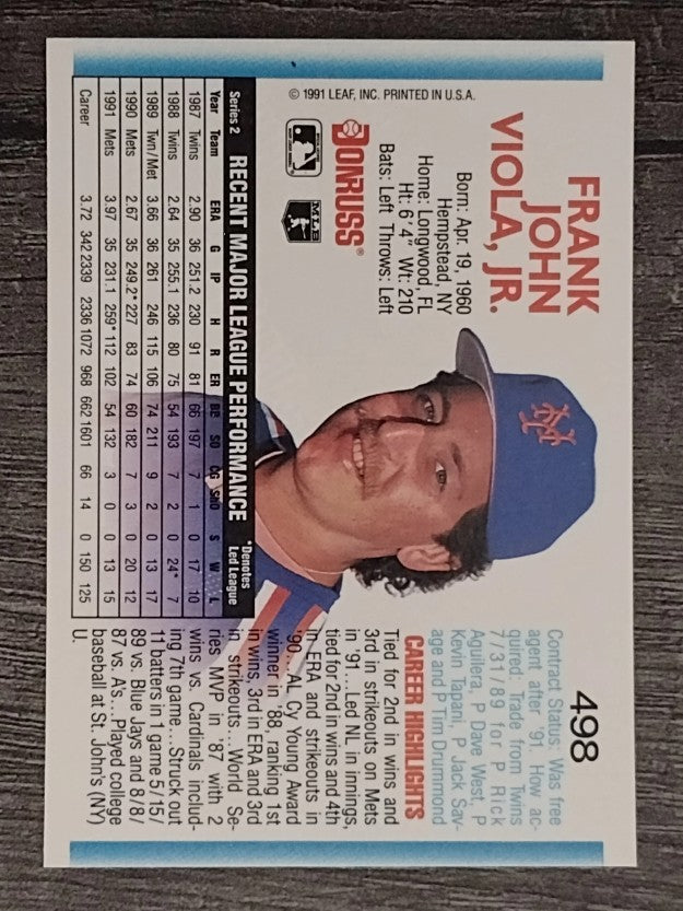 1992 Donruss #498 Frank Viola