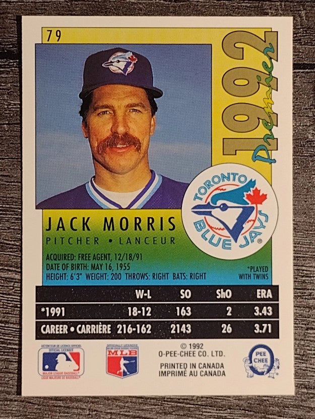 1992 O-Pee-Chee Premier #79 Jack Morris