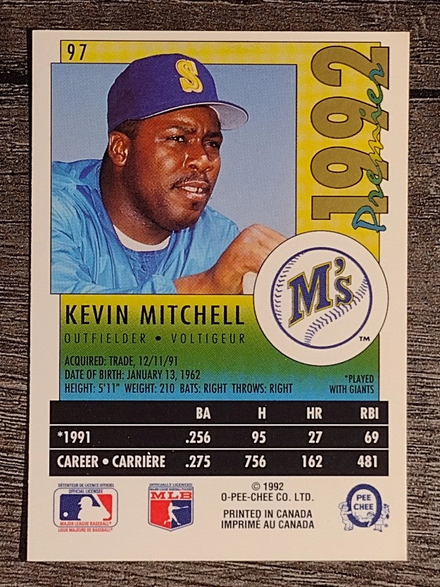 1992 O-Pee-Chee Premier #97 Kevin Mitchell