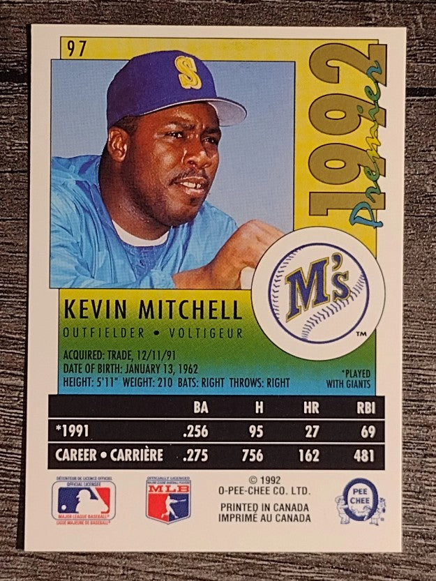 1992 O-Pee-Chee Premier #97 Kevin Mitchell