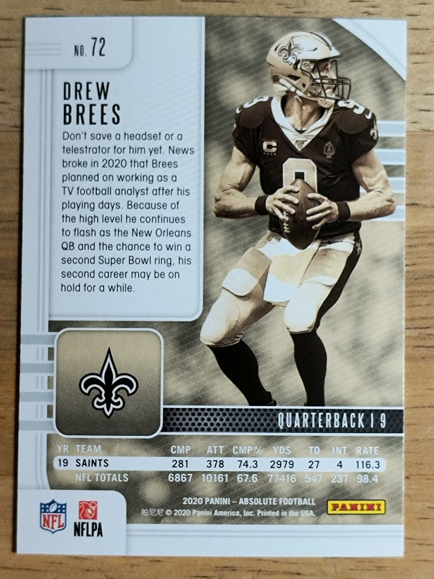 2020 Absolute Retail #72 Drew Brees