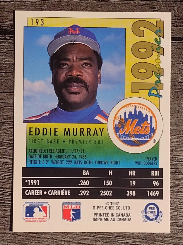 1992 O-Pee-Chee Premier #193 Eddie Murray