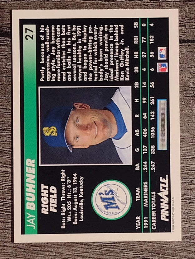 1992 Pinnacle #27 Jay Buhner