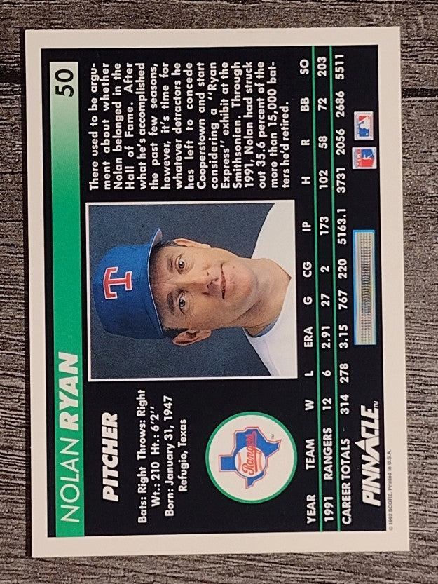 1992 Pinnacle #50 Nolan Ryan (NM)