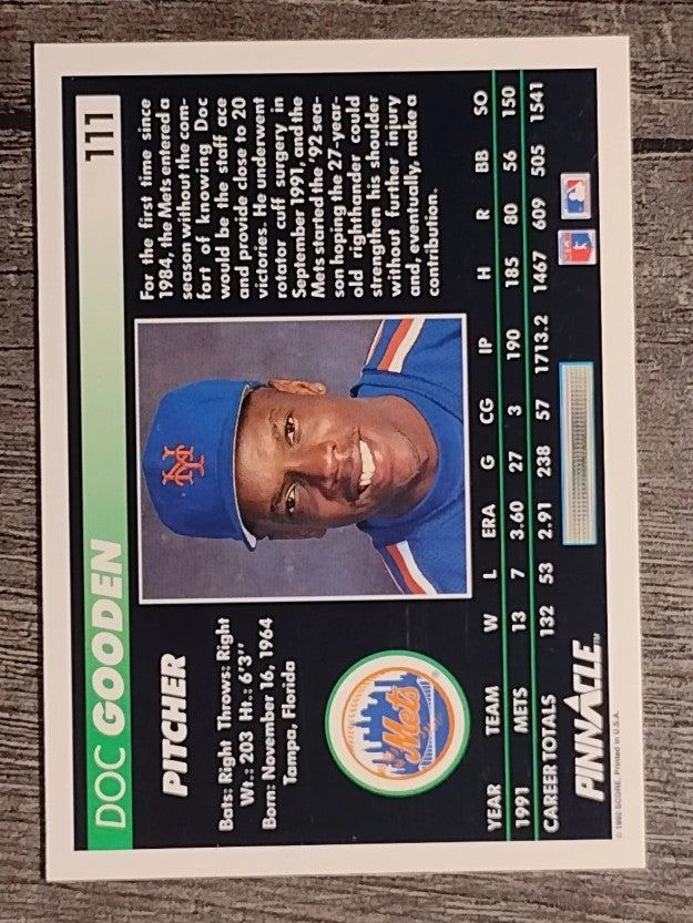 1992 Pinnacle #111 Dwight Gooden