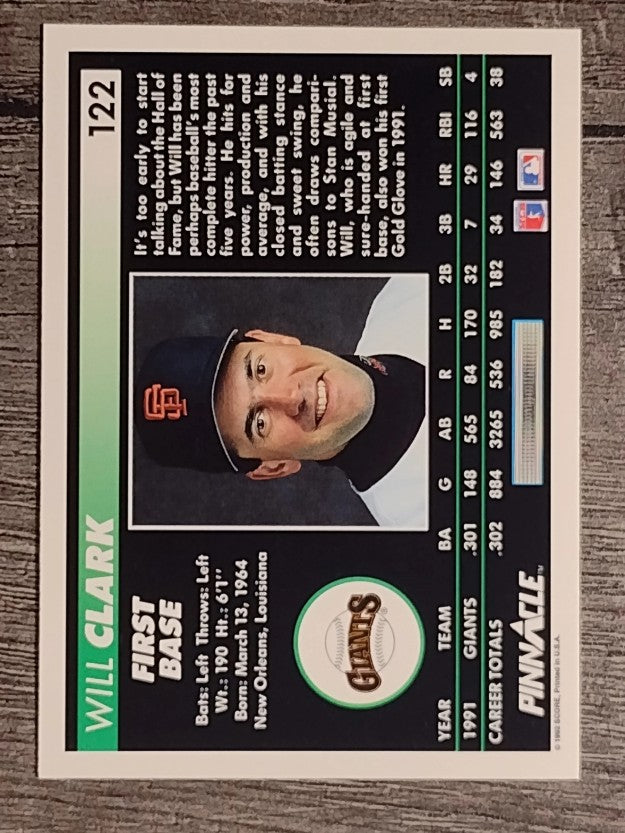 1992 Pinnacle #122 Will Clark