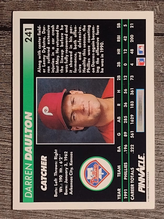 1992 Pinnacle #241 Darren Daulton