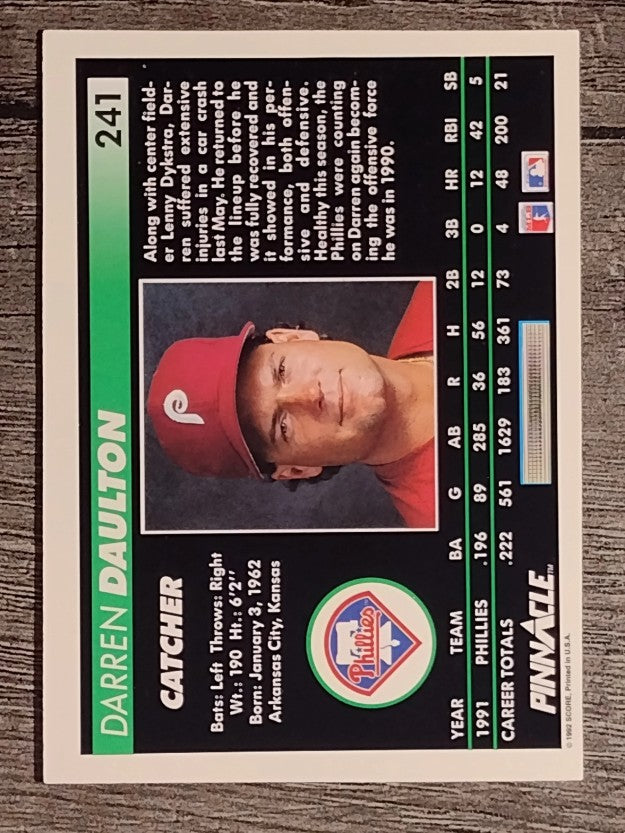1992 Pinnacle #241 Darren Daulton