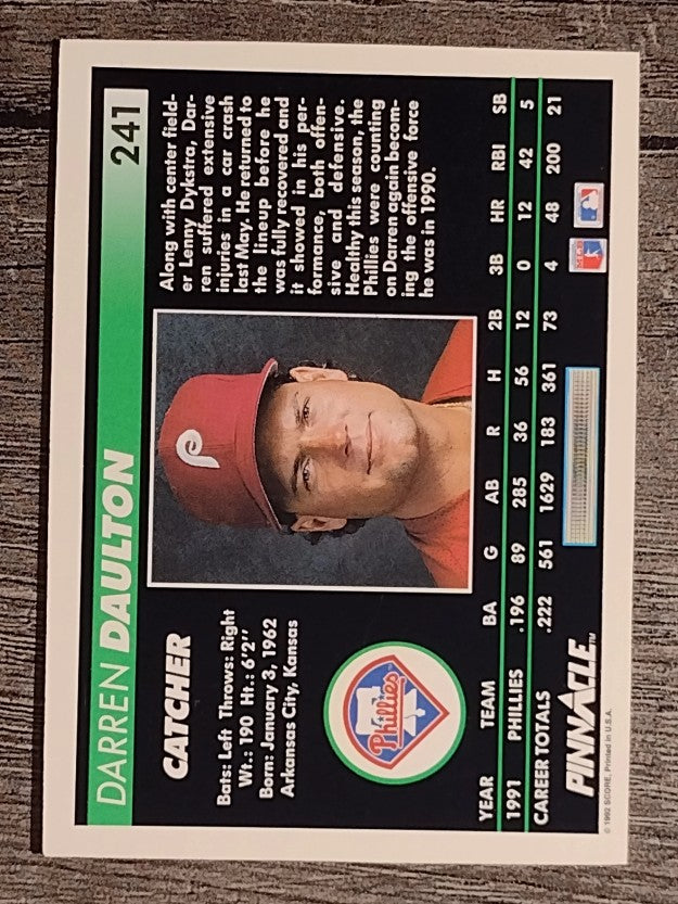 1992 Pinnacle #241 Darren Daulton