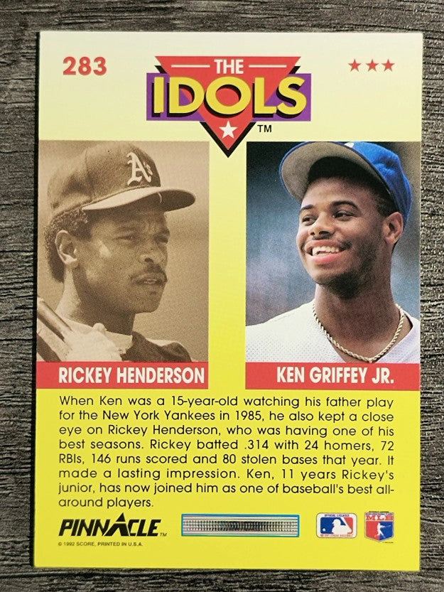 1992 Pinnacle #283 Ken Griffey Jr. I/Rickey Henderson