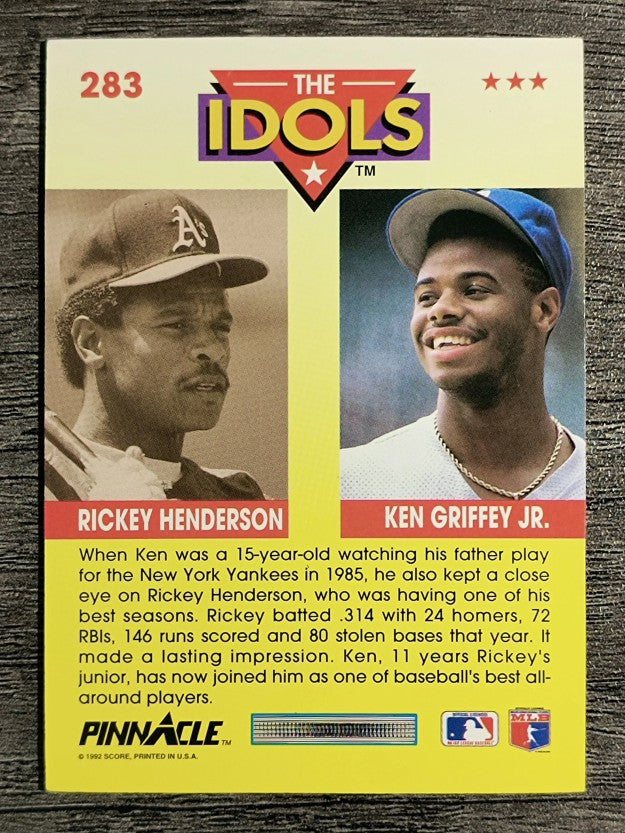 1992 Pinnacle #283 Ken Griffey Jr. I/Rickey Henderson