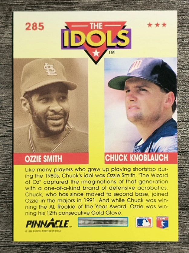 1992 Pinnacle #285 Chuck Knoblauch I/Ozzie Smith