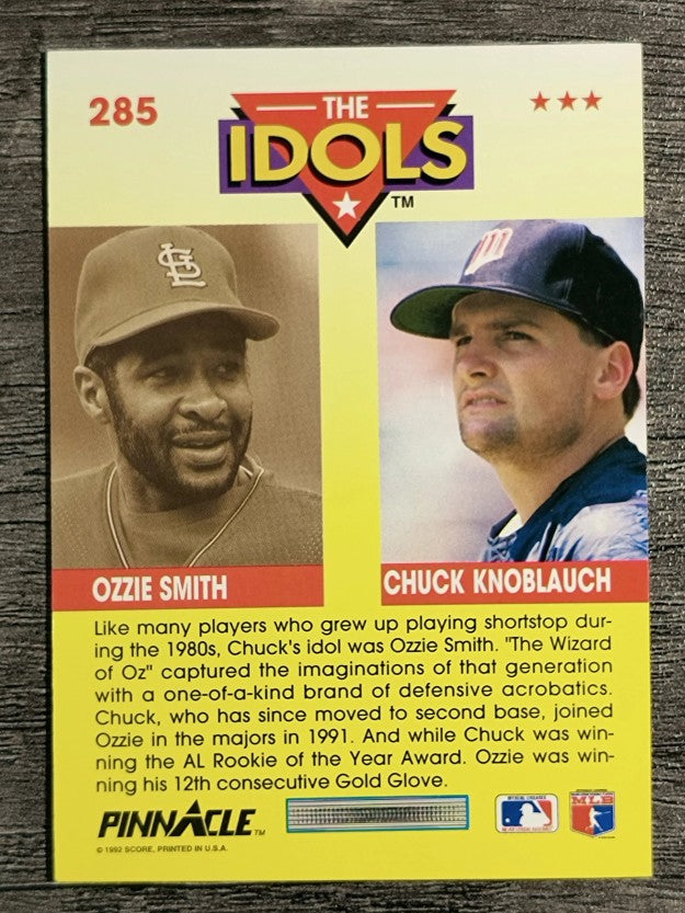 1992 Pinnacle #285 Chuck Knoblauch I/Ozzie Smith