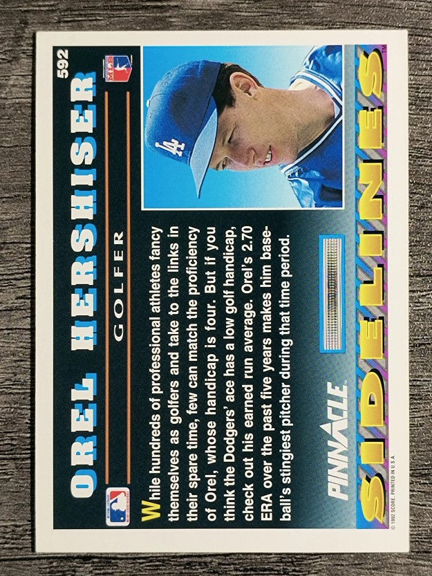 1992 Pinnacle #592 Orel Hershiser SIDE
