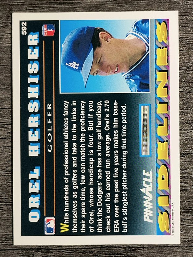 1992 Pinnacle #592 Orel Hershiser SIDE
