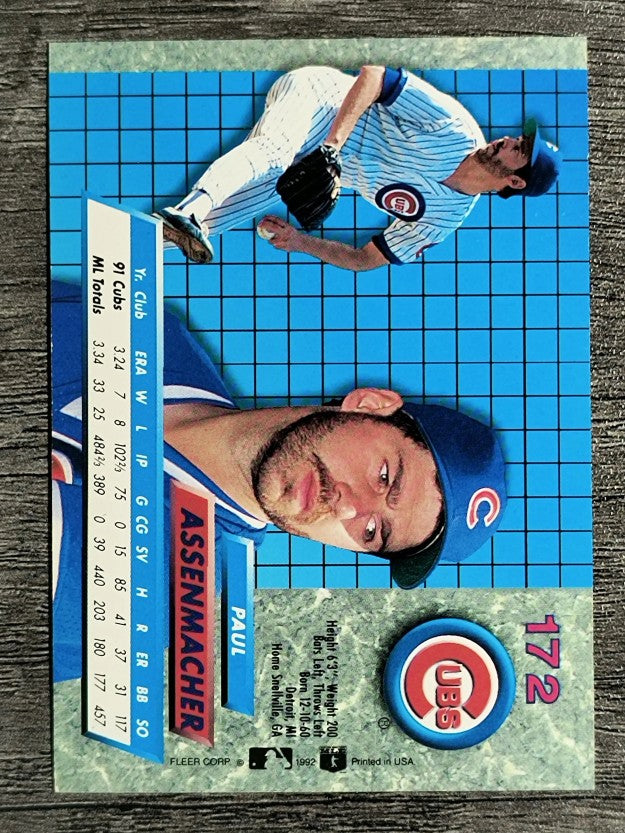 1992 Ultra #172 Paul Assenmacher