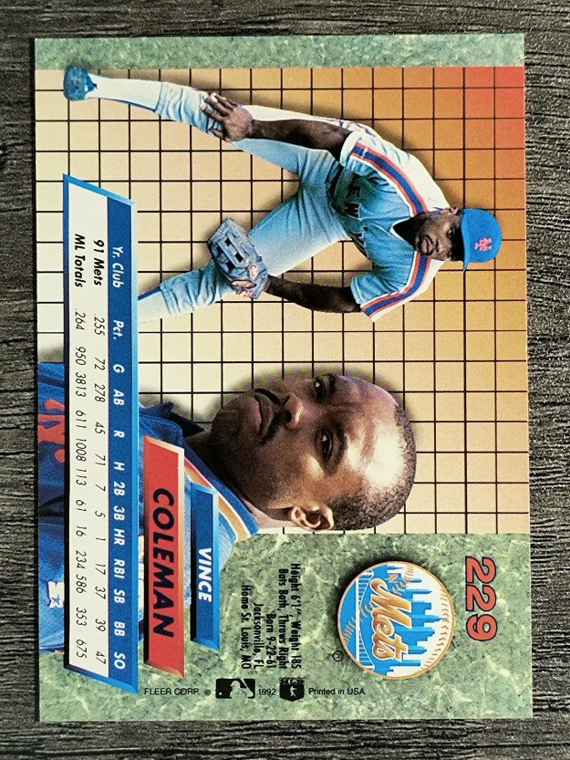 1992 Ultra #229 Vince Coleman