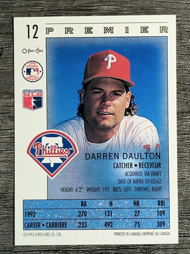 1993 O-Pee-Chee Premier #12 Darren Daulton