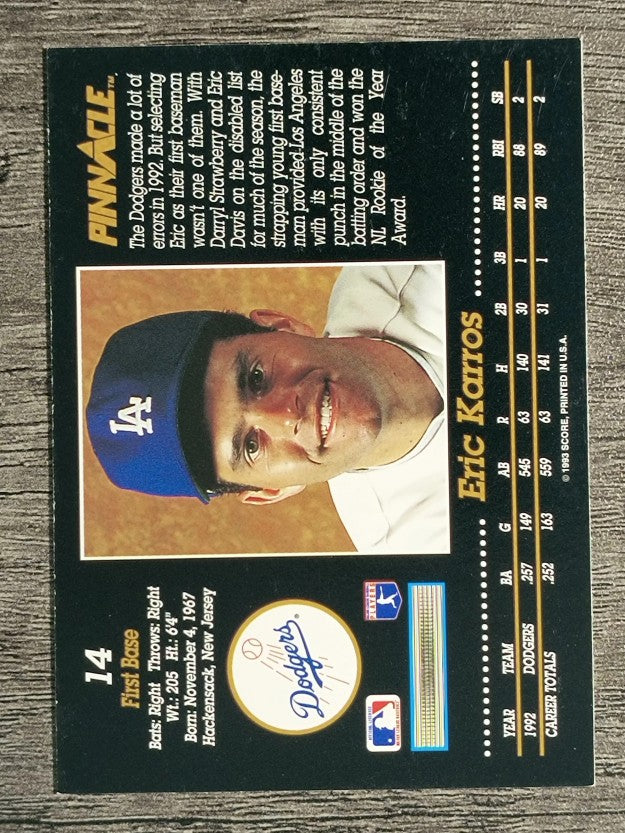 1993 Pinnacle #14 Eric Karros