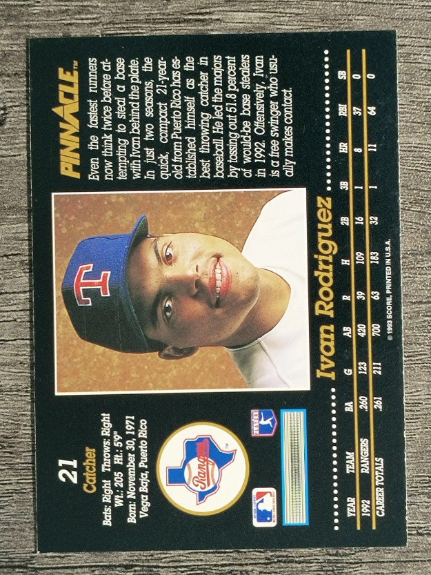 1993 Pinnacle #21 Ivan Rodriguez