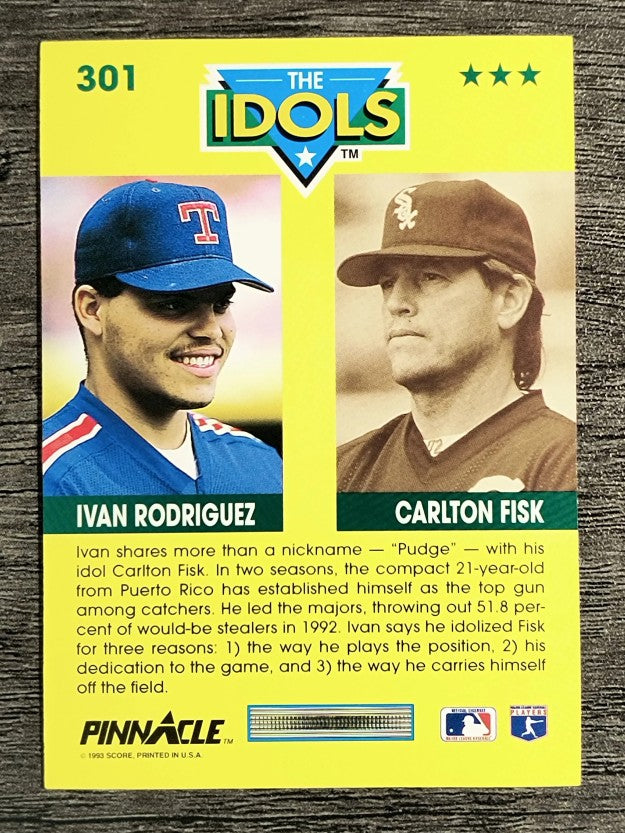 1993 Pinnacle #301 Ivan Rodriguez/Carlton Fisk