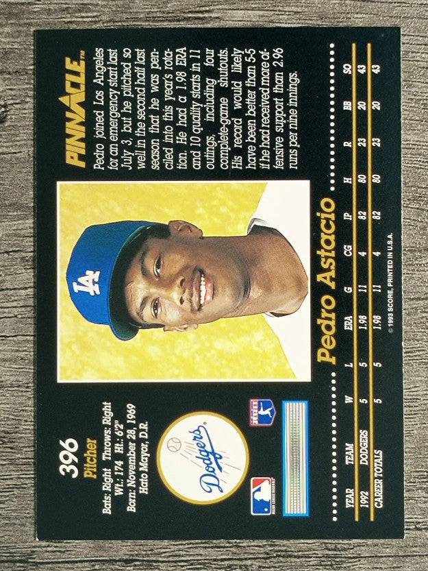 1993 Pinnacle #396 Pedro Astacio