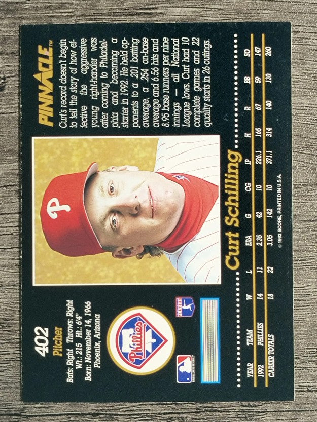1993 Pinnacle #402 Curt Schilling