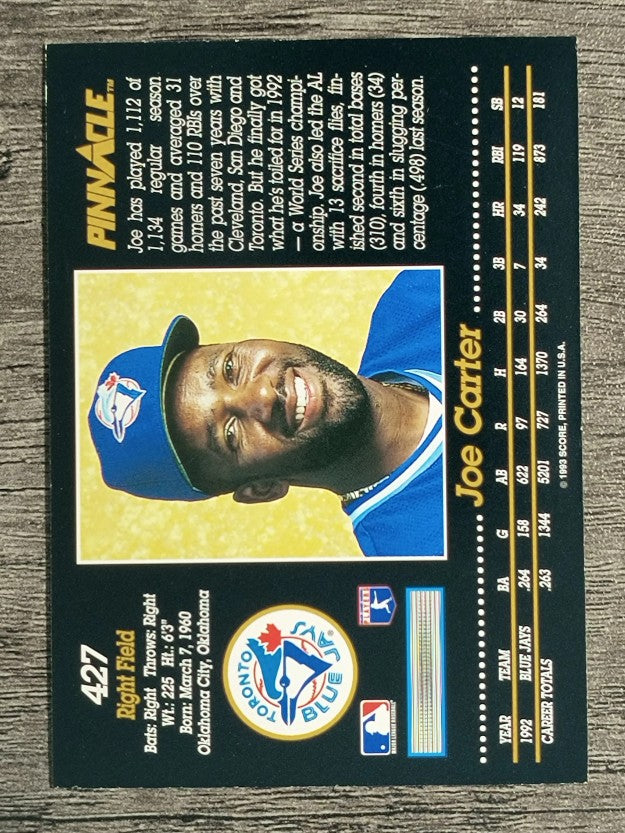 1993 Pinnacle #427 Joe Carter