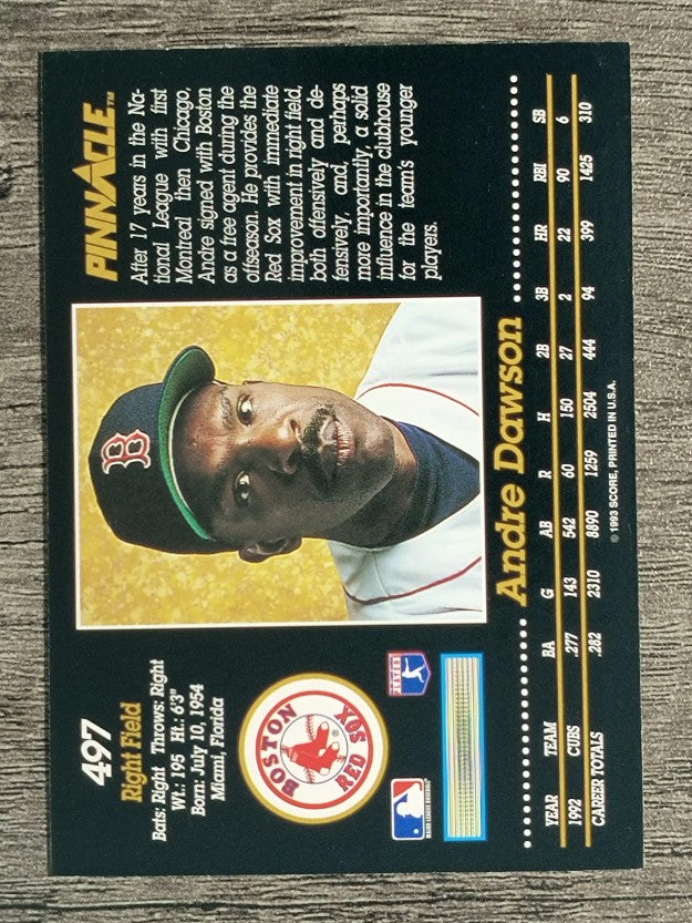 1993 Pinnacle #497 Andre Dawson
