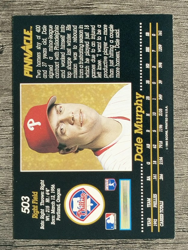 1993 Pinnacle #503 Dale Murphy