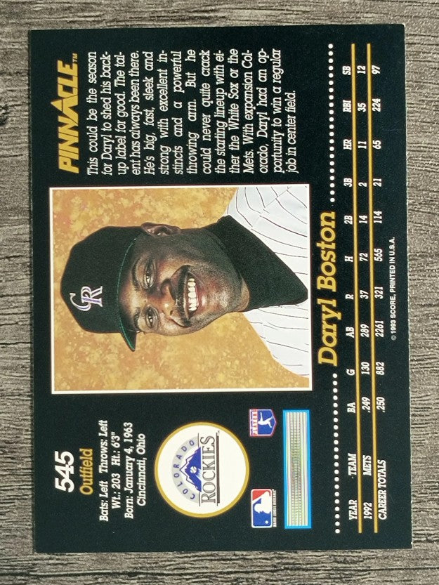 1993 Pinnacle #545 Daryl Boston