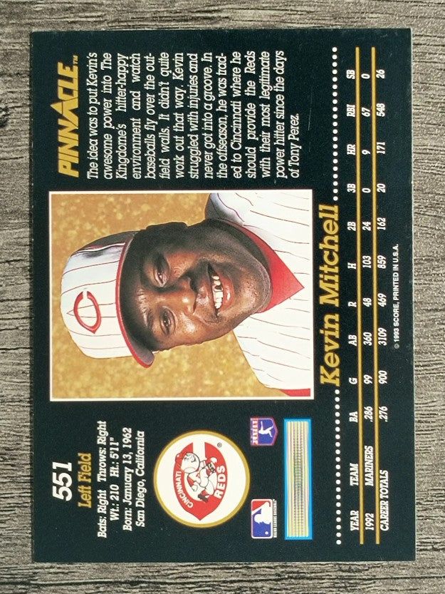 1993 Pinnacle #551 Kevin Mitchell