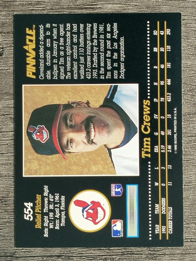 1993 Pinnacle #554 Tim Crews