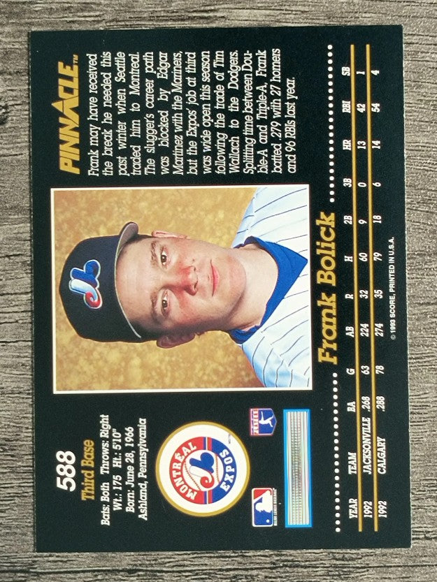 1993 Pinnacle #588 Frank Bolick