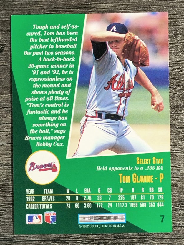 1993 Select #7 Tom Glavine