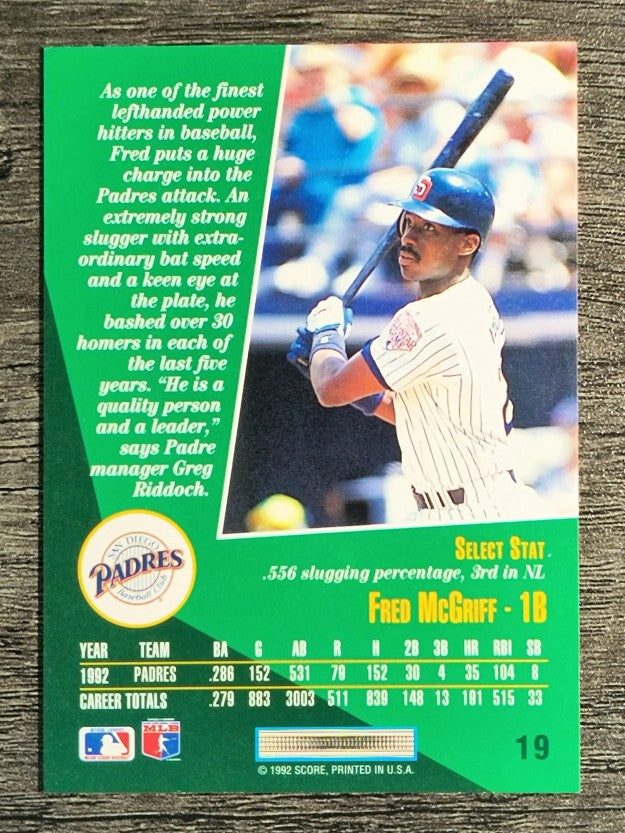 1993 Select #19 Fred McGriff