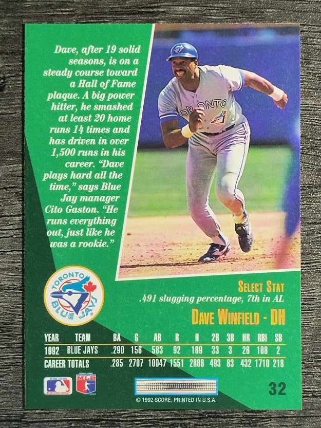 1993 Select #32 Dave Winfield