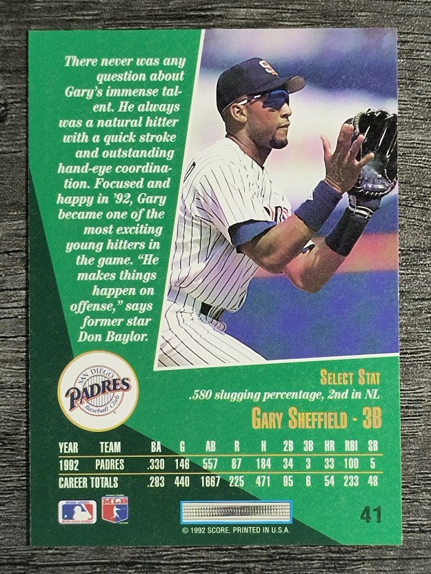 1993 Select #41 Gary Sheffield