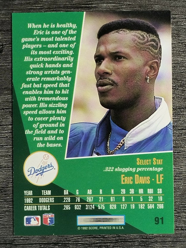 1993 Select #91 Eric Davis