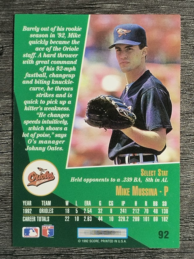 1993 Select #92 Mike Mussina