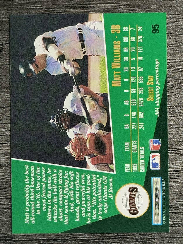 1993 Select #95 Matt Williams