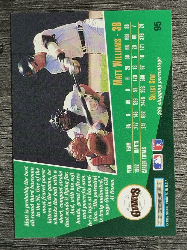 1993 Select #95 Matt Williams