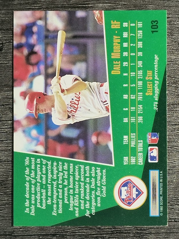 1993 Select #103 Dale Murphy
