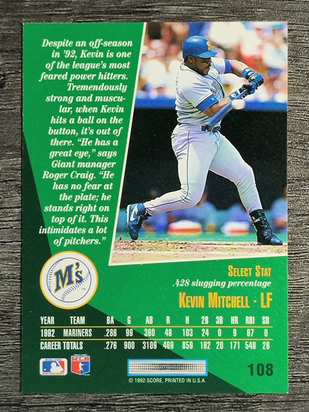 1993 Select #108 Kevin Mitchell
