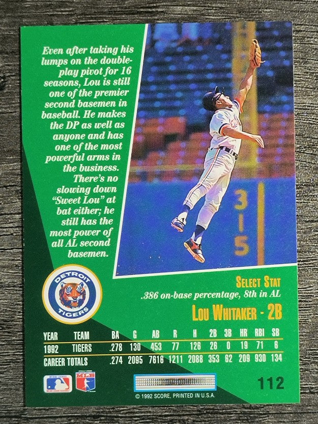 1993 Select #112 Lou Whitaker