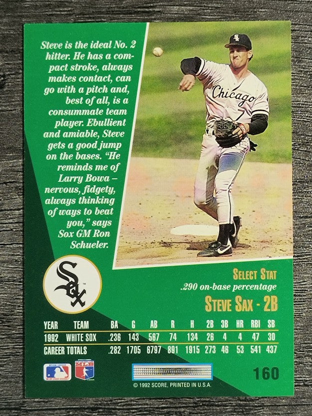 1993 Select #160 Steve Sax