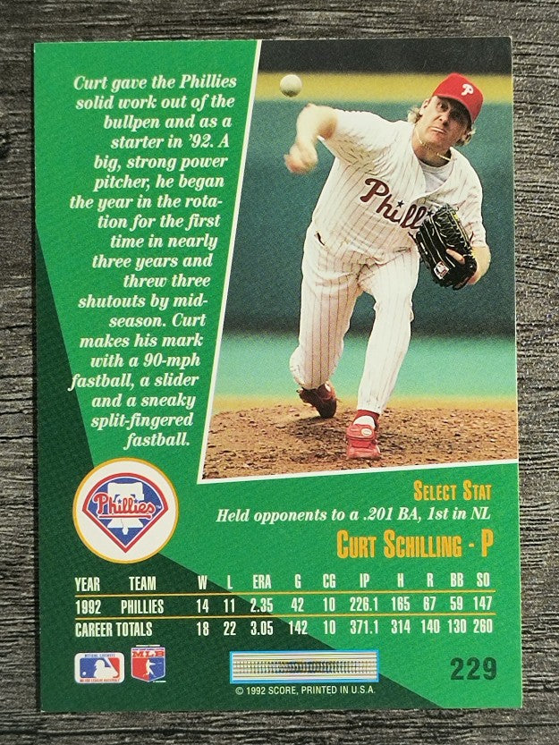 1993 Select #229 Curt Schilling